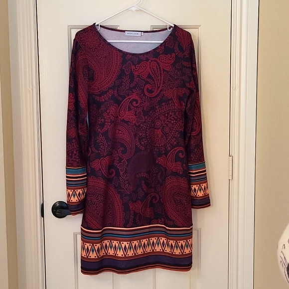 MISS LOOK Paisley Print Boho Or Western Style Dress - Picture 8 of 12